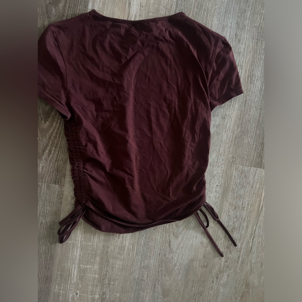 Small maroon SHEIN cropped shirt